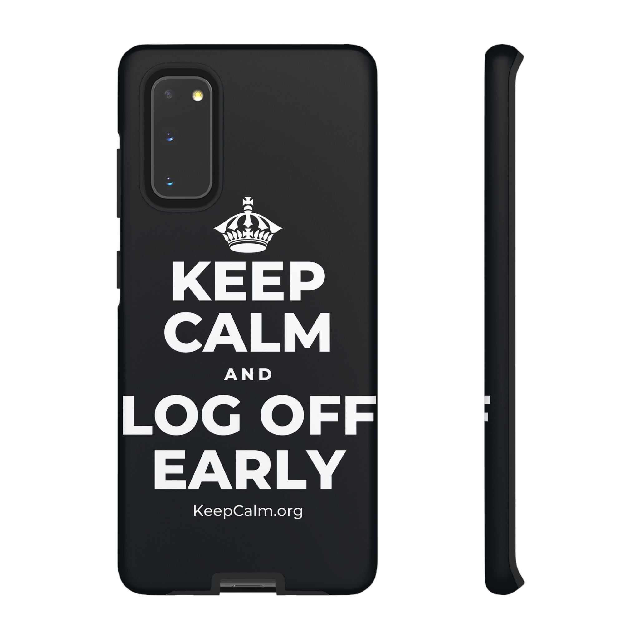 KEEP CALM AND LOG OFF EARLY Phone Case (Dark)