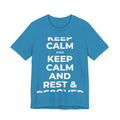KEEP CALM AND REST & RECOVER T-Shirt (White–Asphalt)