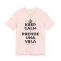 KEEP CALM Y PRENDE UNA VELA T-Shirt (Soft Cream–Heather Mauve)