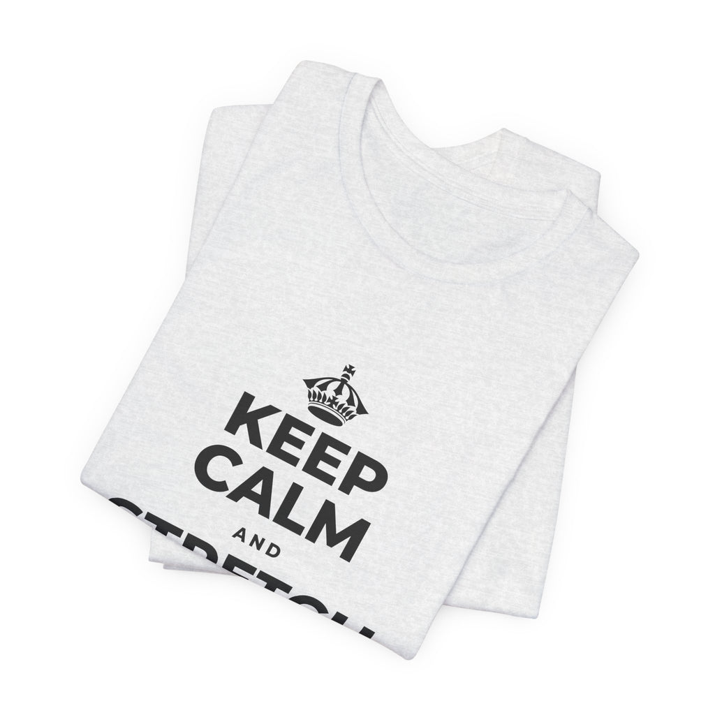 KEEP CALM AND STRETCH AND YAWN IT OUT T-Shirt (Soft Cream–Heather Mauve)