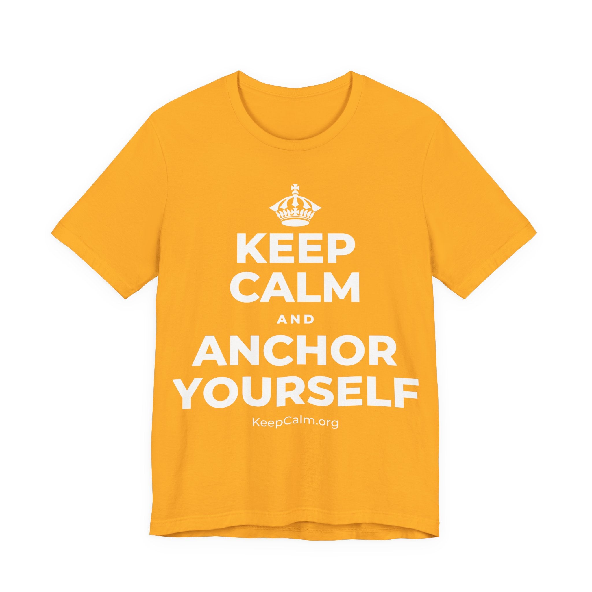 KEEP CALM AND ANCHOR YOURSELF T-Shirt (Baby Blue–Silver)