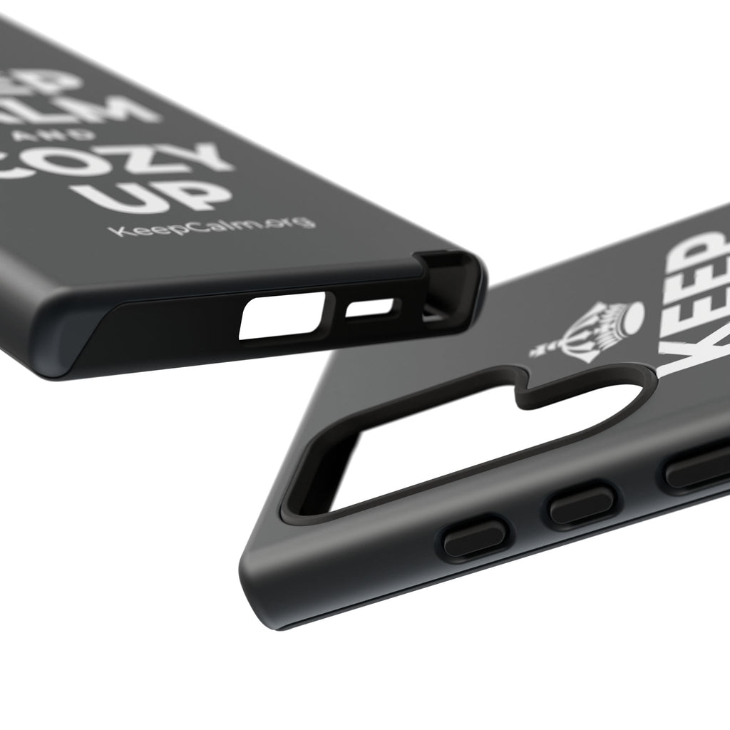 KEEP CALM AND COZY UP Phone Case (Dark)