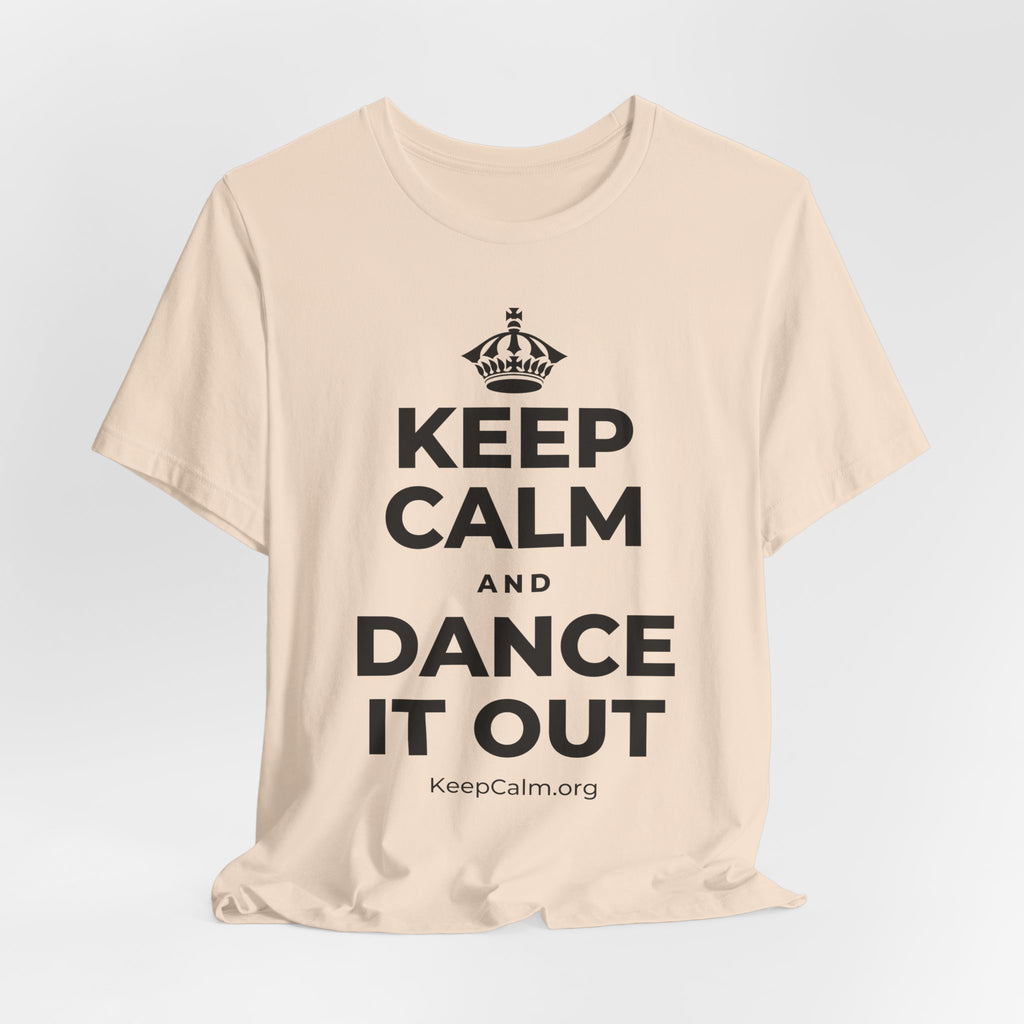 KEEP CALM AND DANCE IT OUT T-Shirt (Soft Cream–Heather Mauve)