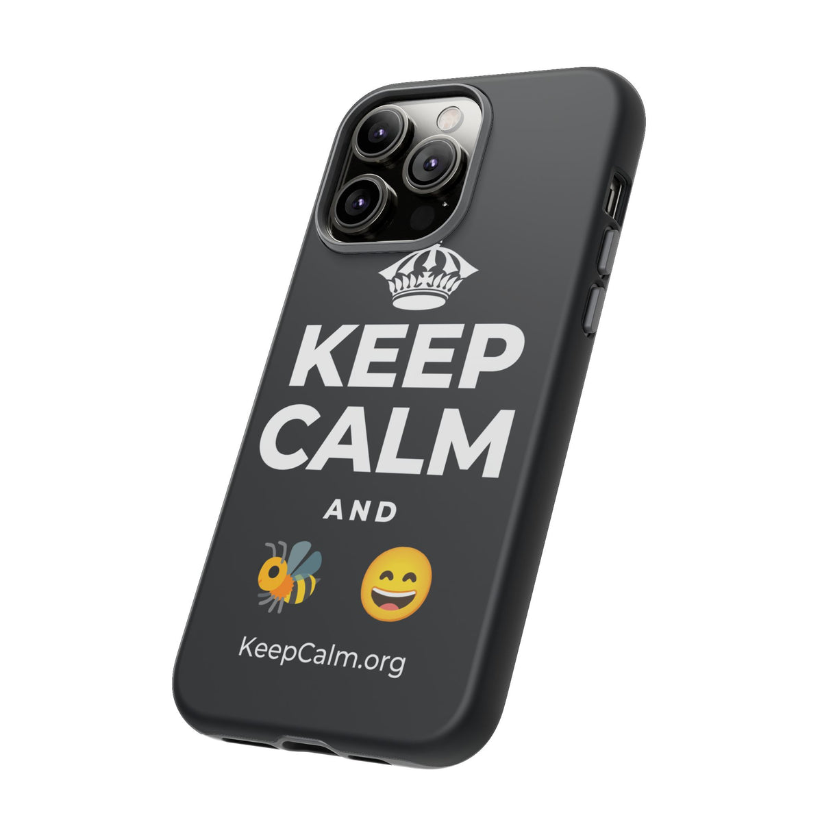 KEEP CALM AND 🐝 😄 Phone Case (Dark)