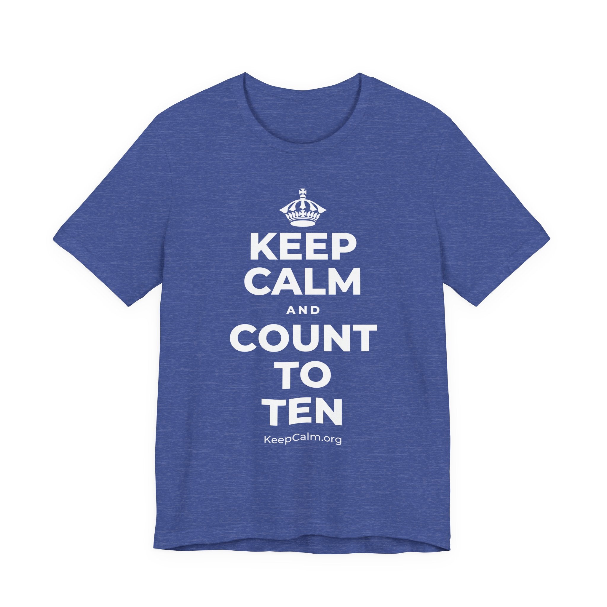 KEEP CALM AND COUNT TO TEN T-Shirt (Baby Blue–Silver)