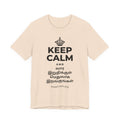 KEEP CALM AND வார இறுதிக்குள் மெதுவாக இறங்குங்கள் T-Shirt (Soft Cream–Heather Mauve)