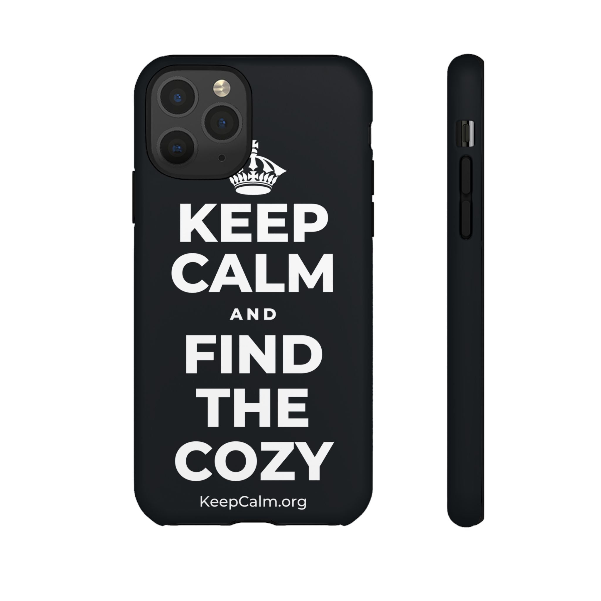KEEP CALM AND FIND THE COZY Phone Case (Dark)