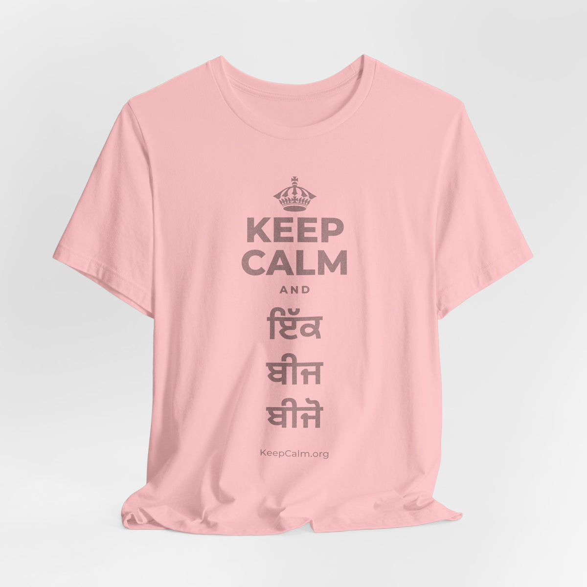 KEEP CALM AND ਇੱਕ ਬੀਜ ਬੀਜੋ T-Shirt (White–Asphalt)