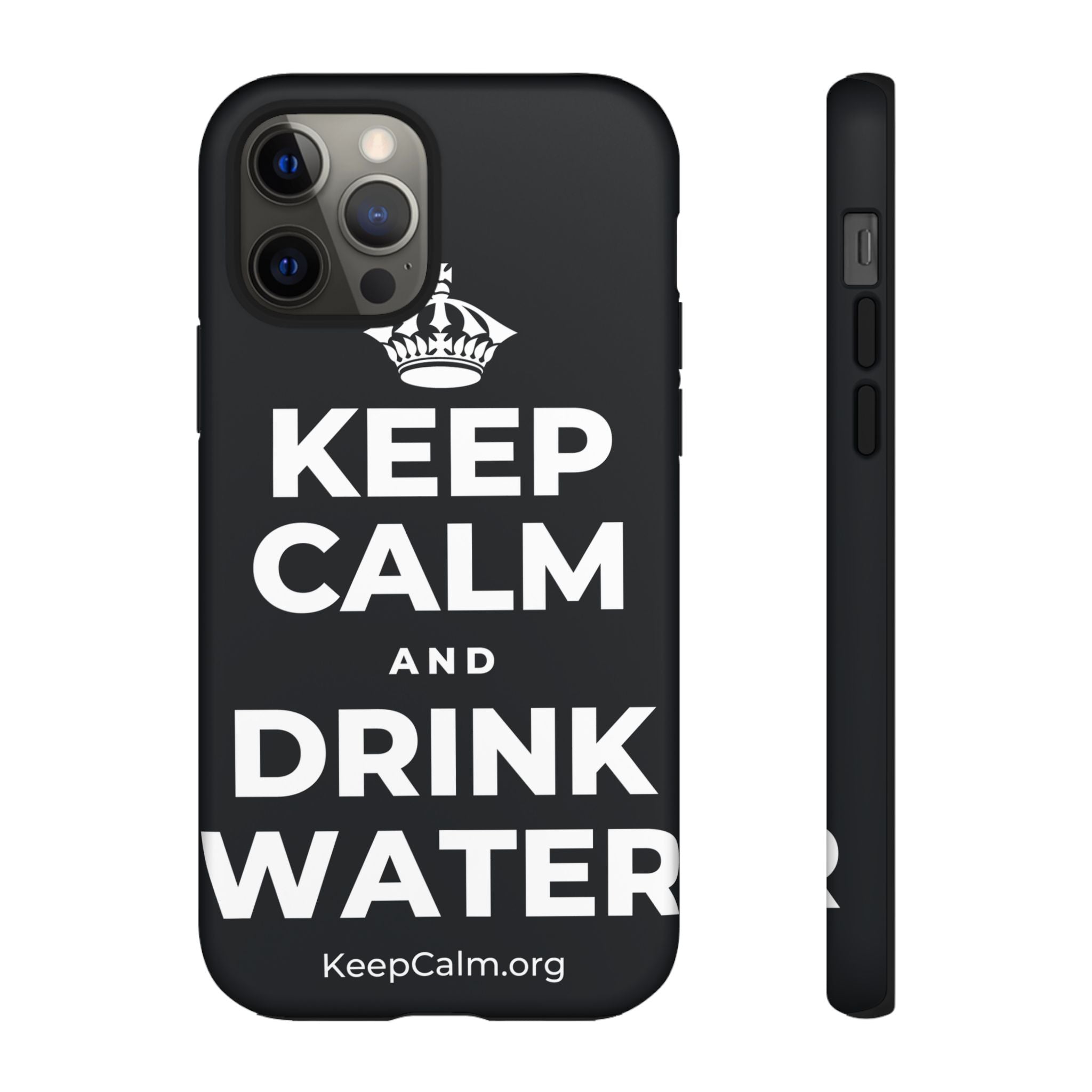 KEEP CALM AND DRINK WATER Phone Case (Dark)