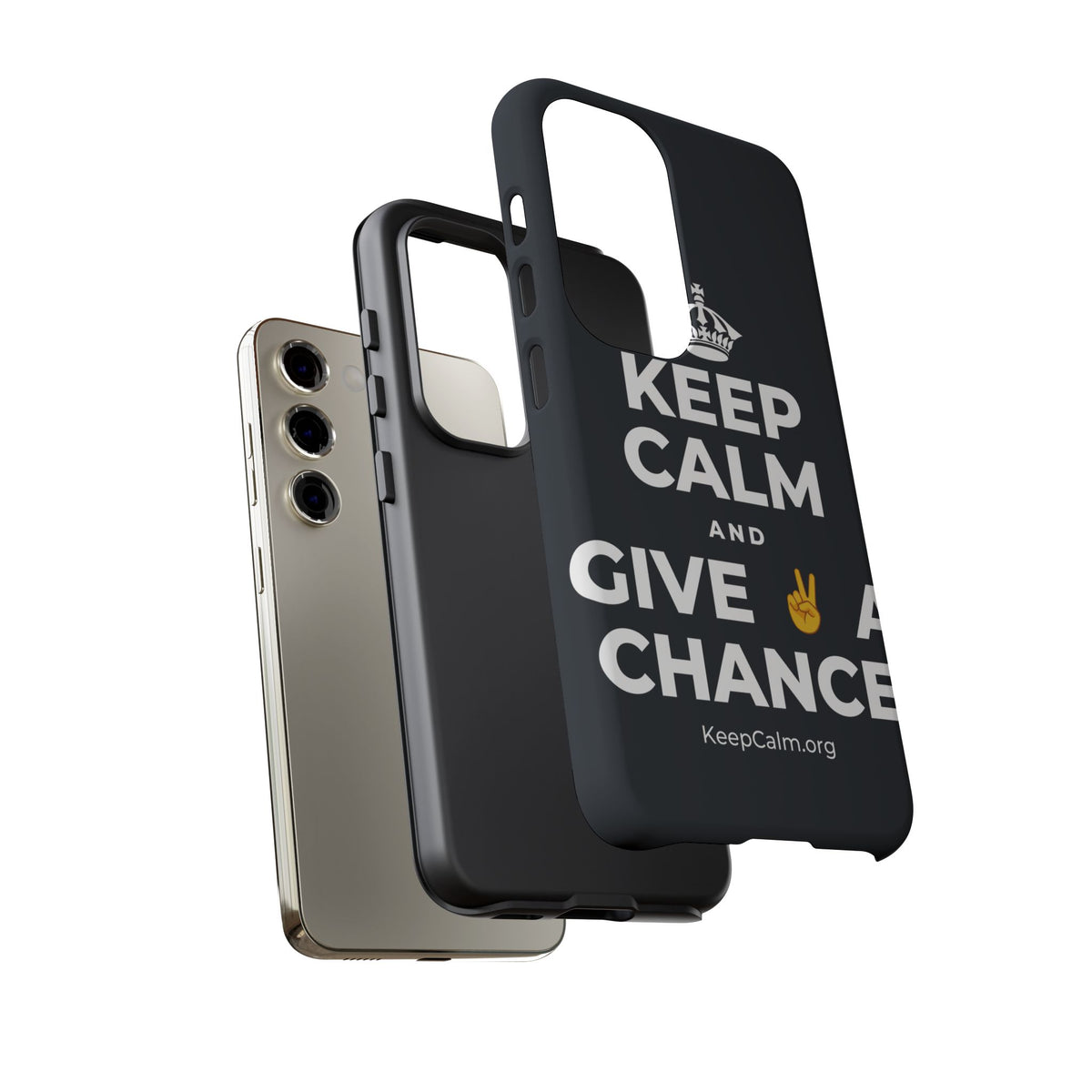 KEEP CALM AND GIVE ✌️ A CHANCE Phone Case (Dark)