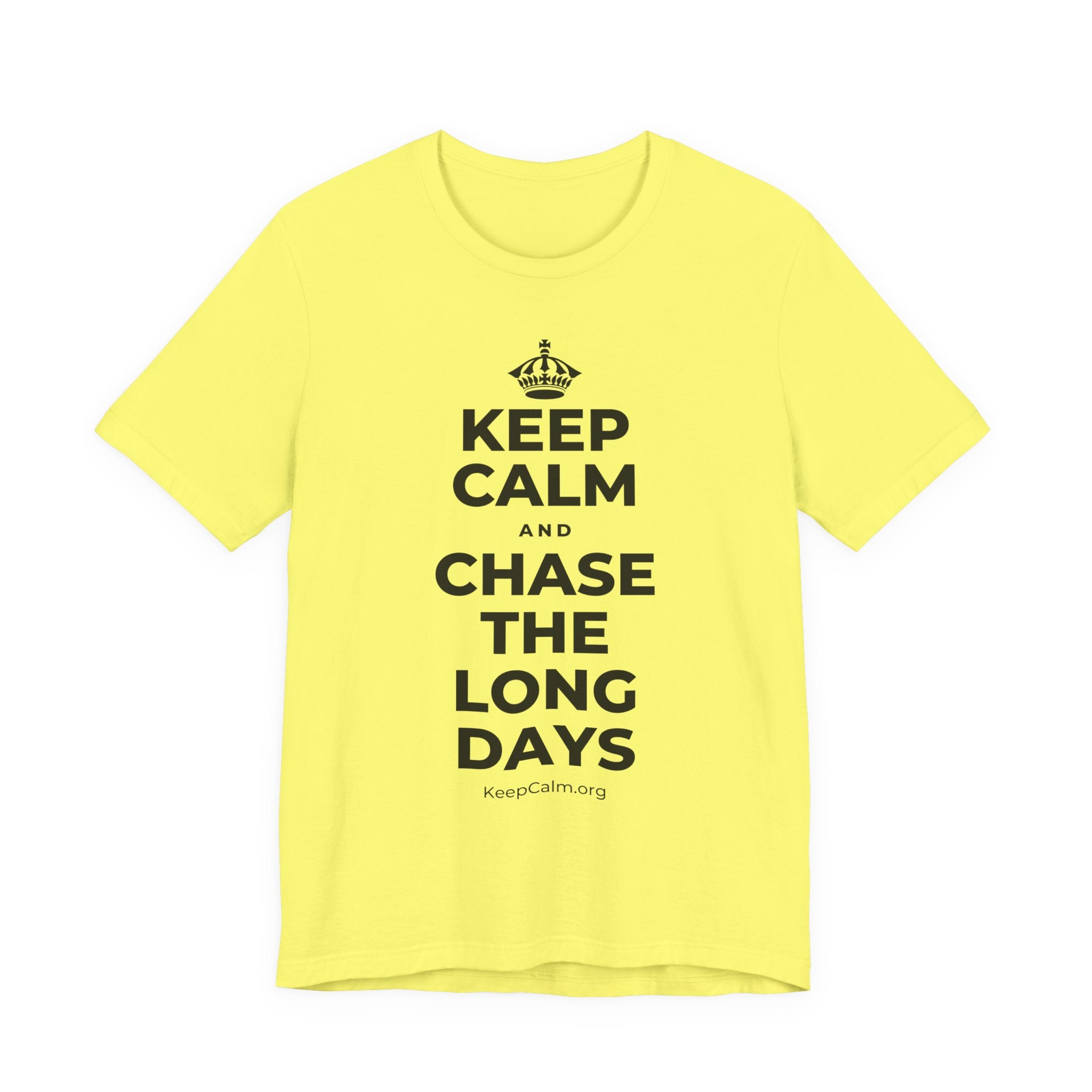 KEEP CALM AND CHASE THE LONG DAYS T-Shirt (Soft Cream–Heather Mauve)