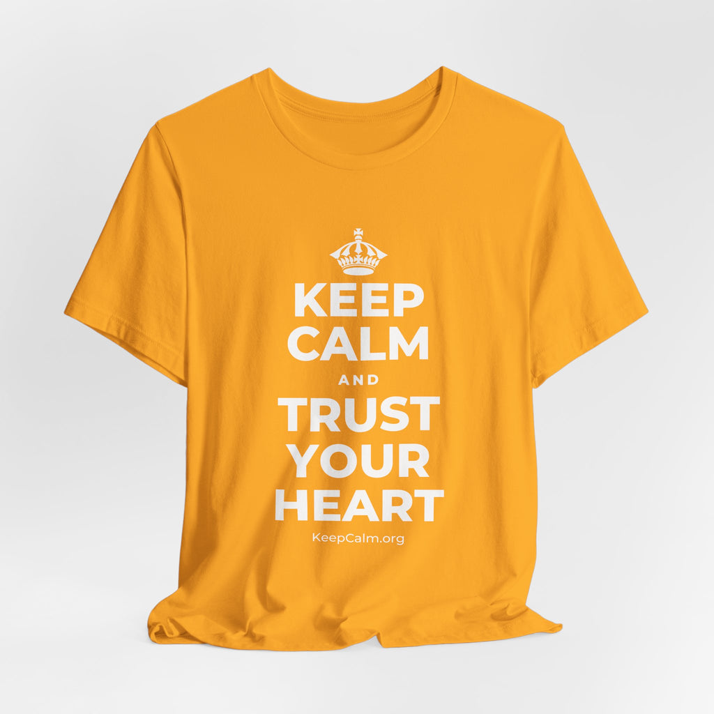 KEEP CALM AND TRUST YOUR HEART T-Shirt (Baby Blue–Silver)
