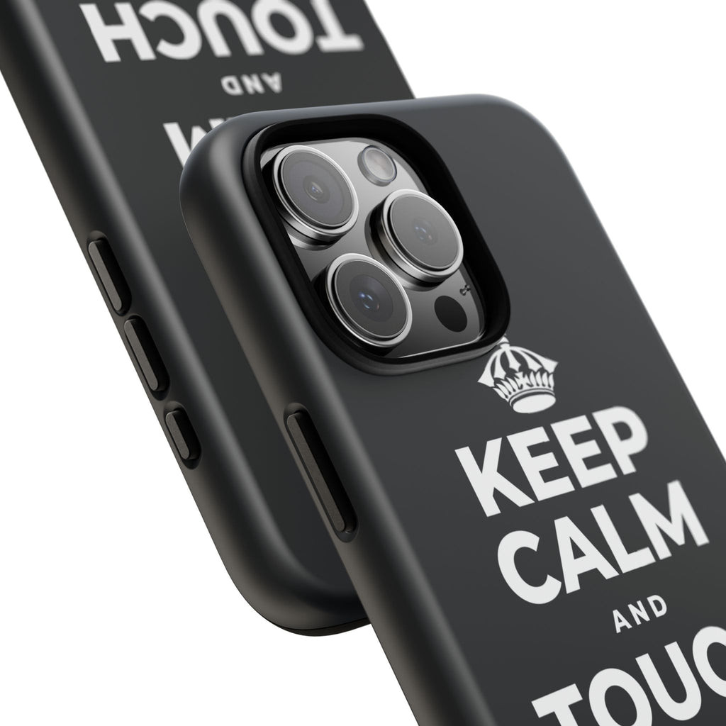 KEEP CALM AND TOUCH SOME GRASS Phone Case (Dark)
