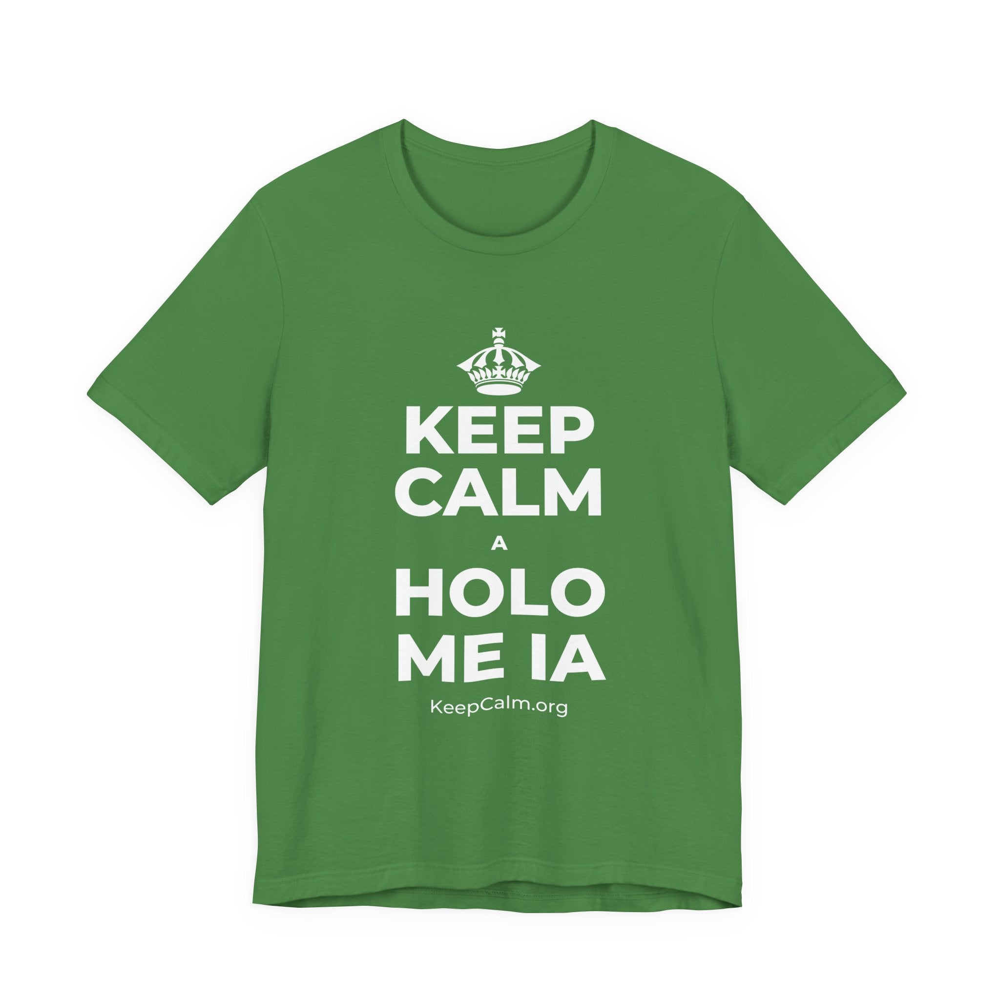 KEEP CALM A HOLO ME IA T-Shirt (Baby Blue–Silver)