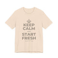 KEEP CALM AND START FRESH T-Shirt (Soft Cream–Heather Mauve)