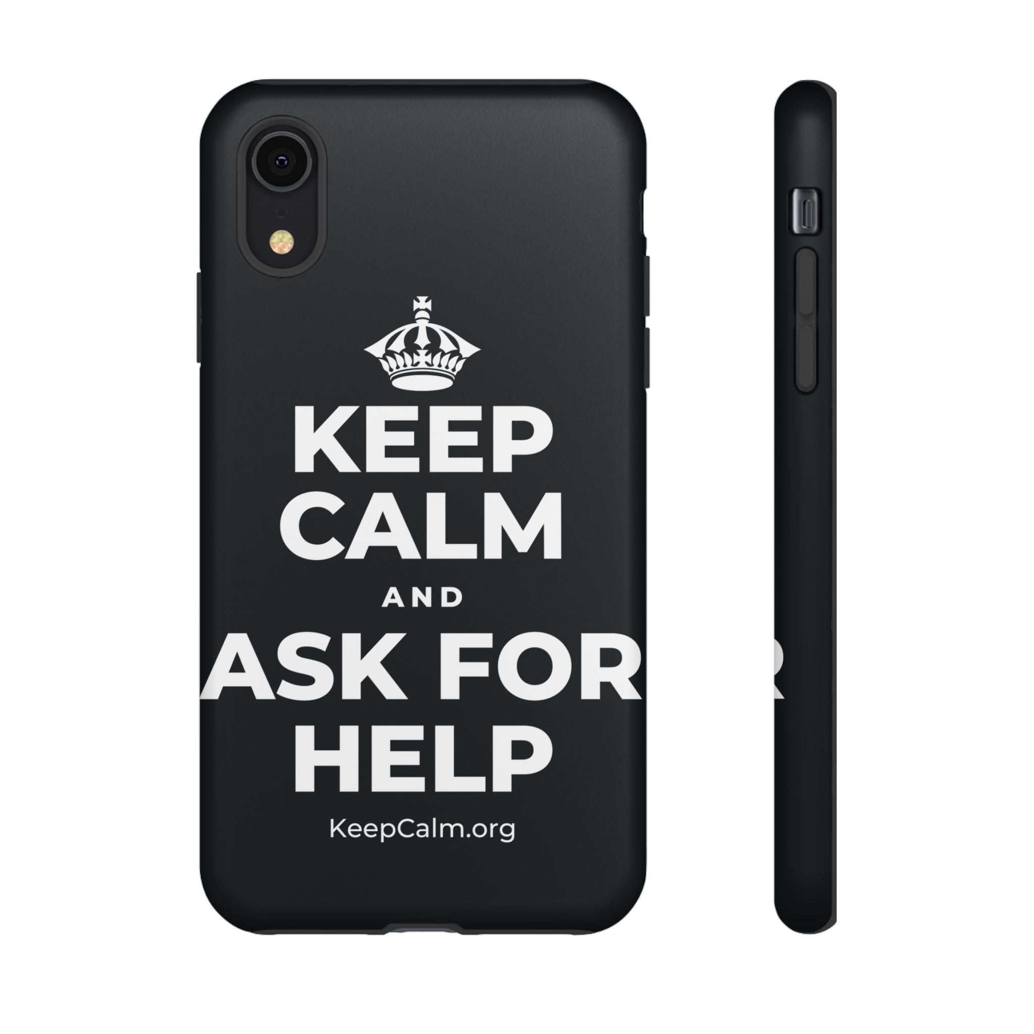 KEEP CALM AND ASK FOR HELP Phone Case (Dark)