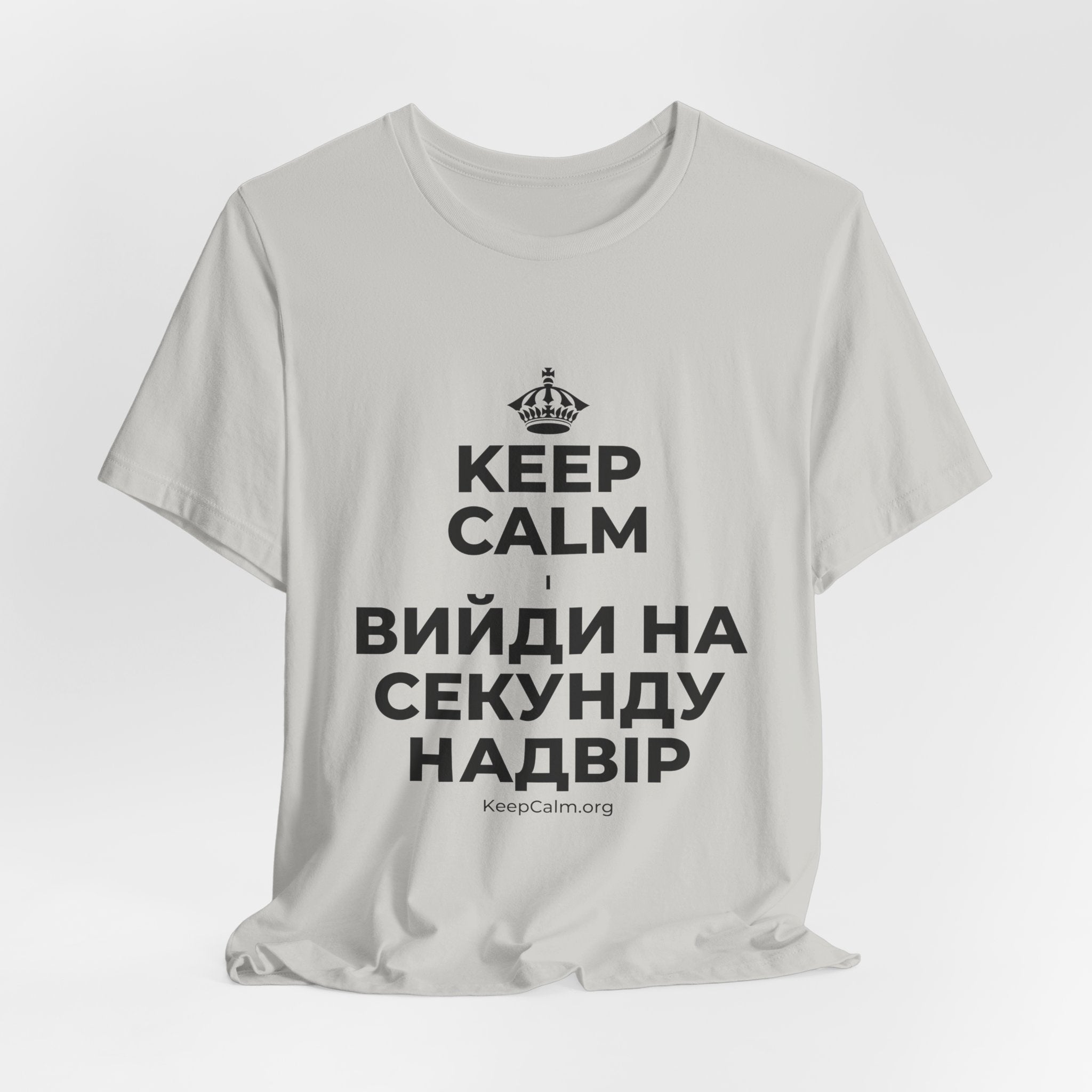 KEEP CALM І ВИЙДИ НА СЕКУНДУ НАДВІР T-Shirt (Baby Blue–Silver)