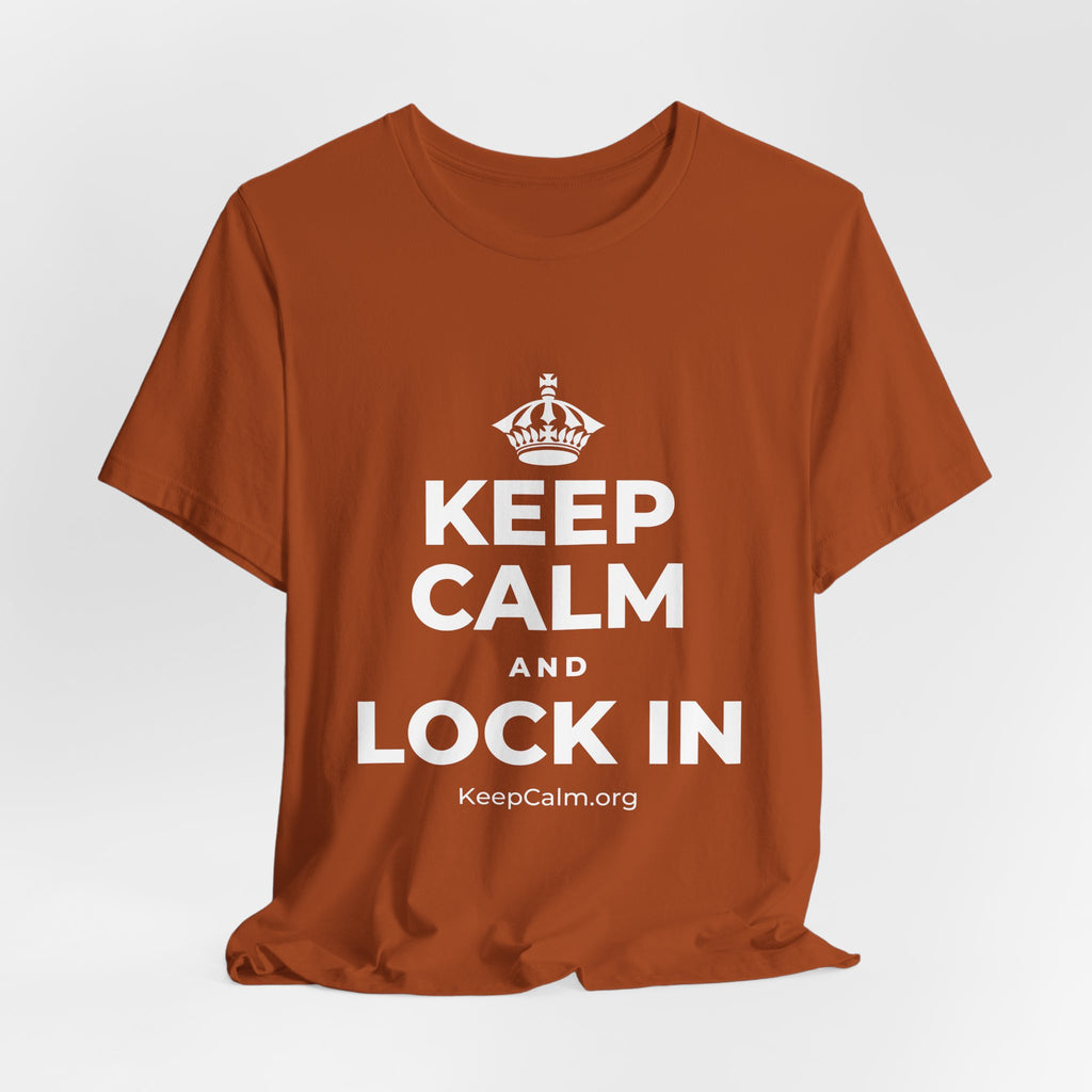 KEEP CALM AND LOCK IN T-Shirt (Military Green–Autumn)