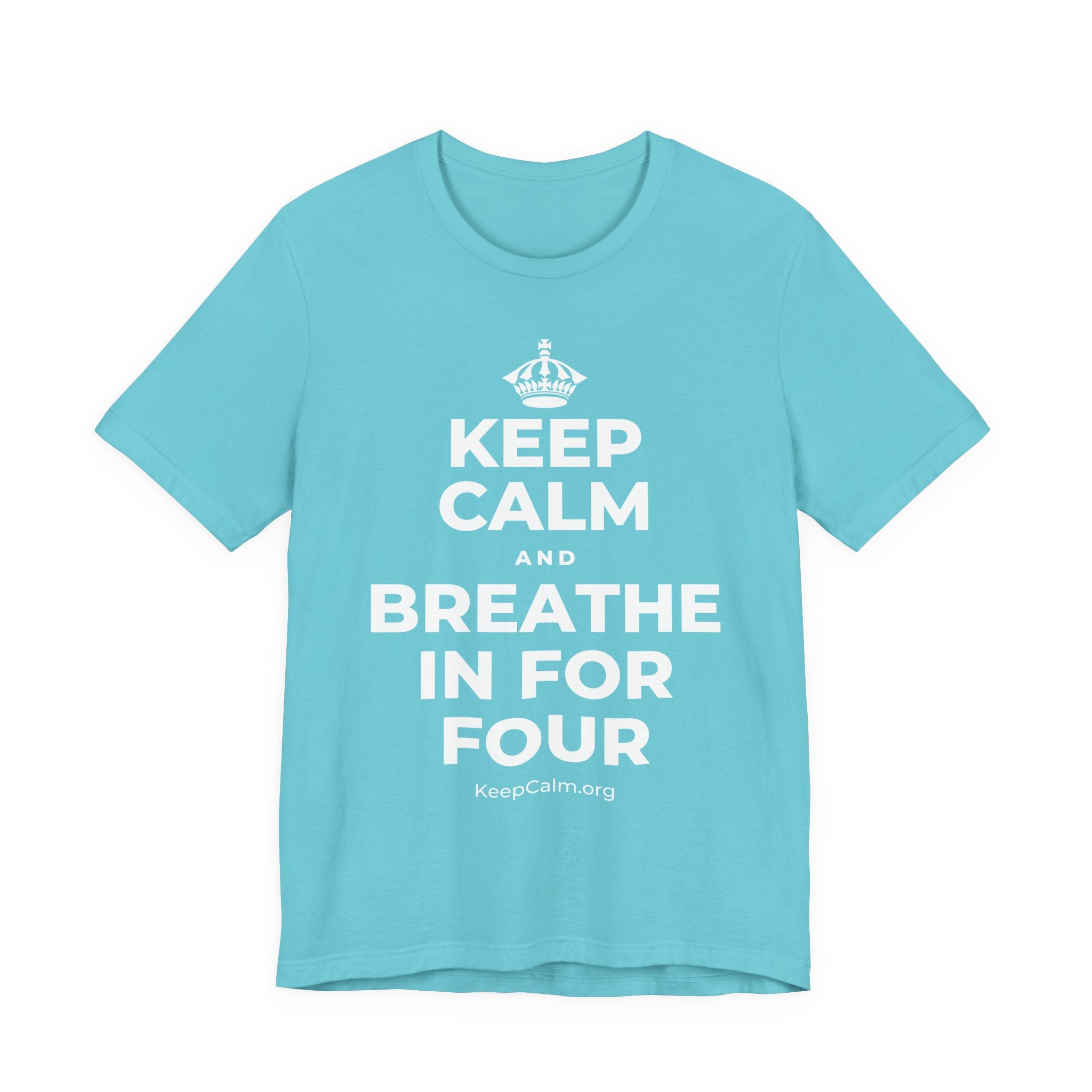 KEEP CALM AND BREATHE IN FOR FOUR T-Shirt (Soft Cream–Heather Mauve)