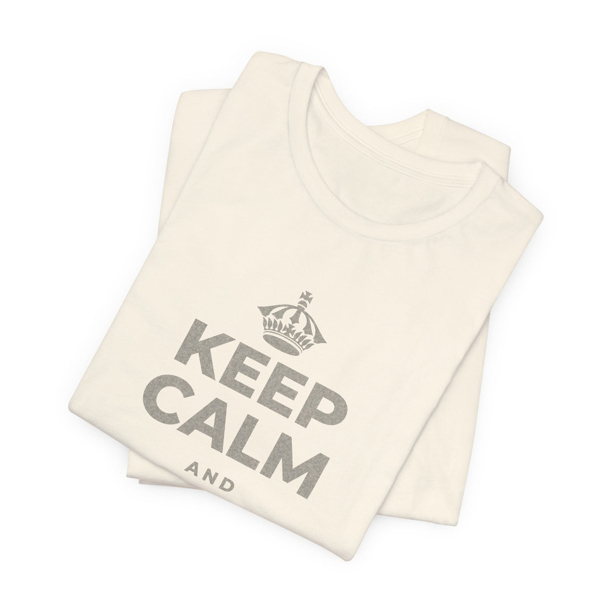 KEEP CALM AND FIND THE WATER T-Shirt (White–Asphalt)