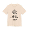 KEEP CALM AND LOOK FOR THE LIGHT T-Shirt (Soft Cream–Heather Mauve)