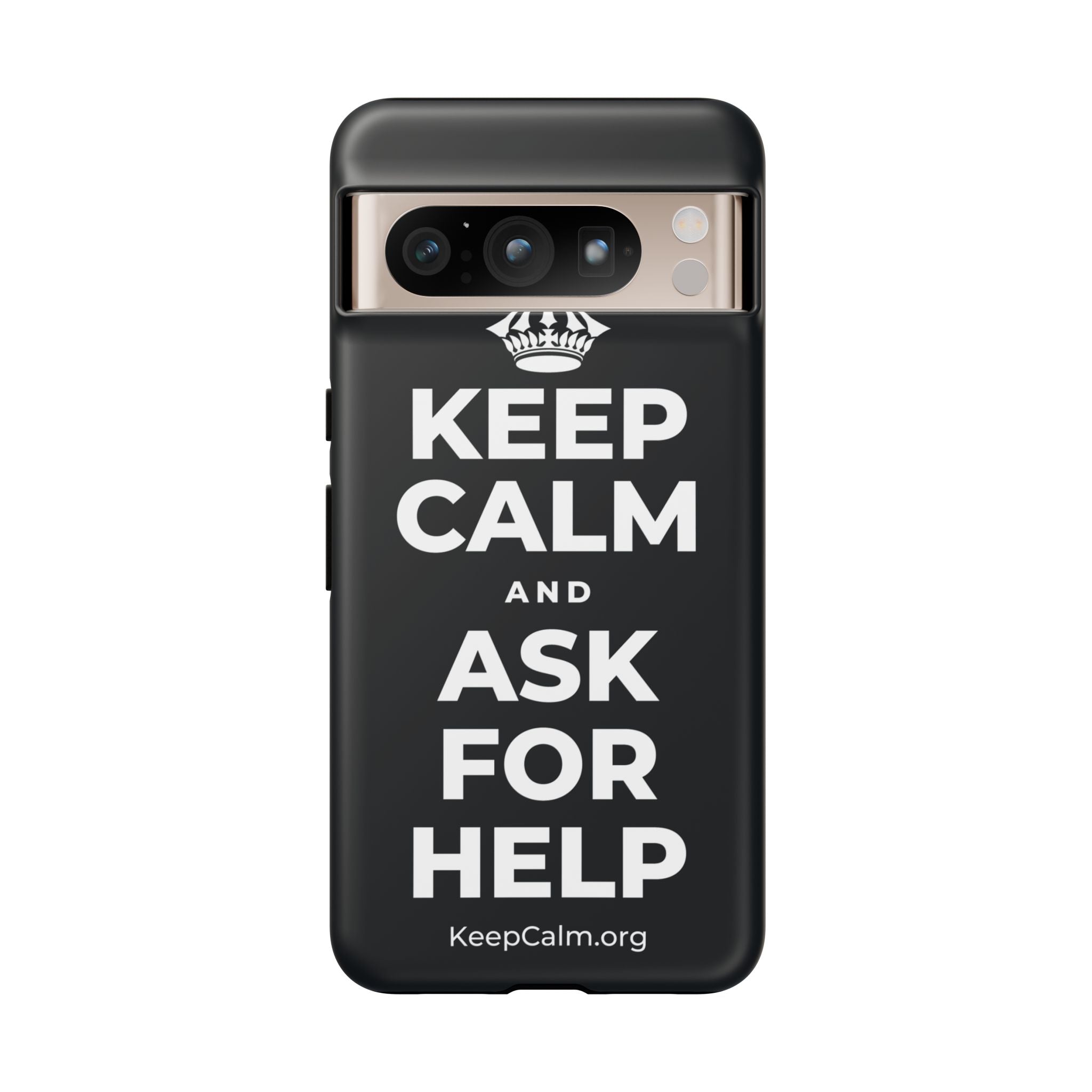 KEEP CALM AND ASK FOR HELP Phone Case (Dark)