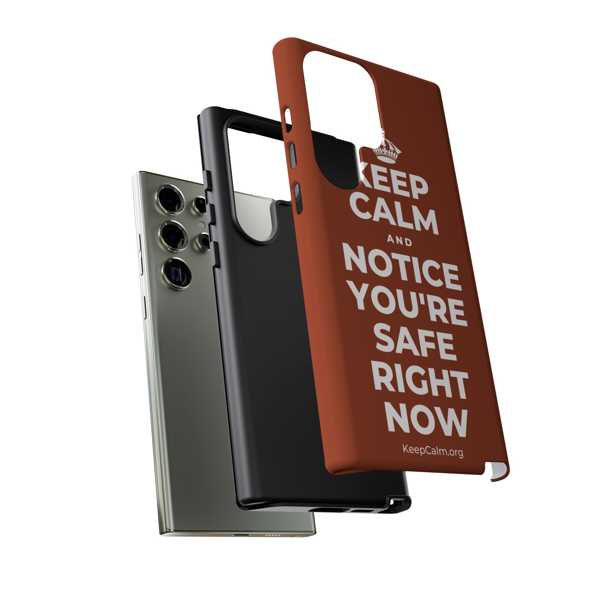 KEEP CALM AND NOTICE YOU'RE SAFE RIGHT NOW Phone Case