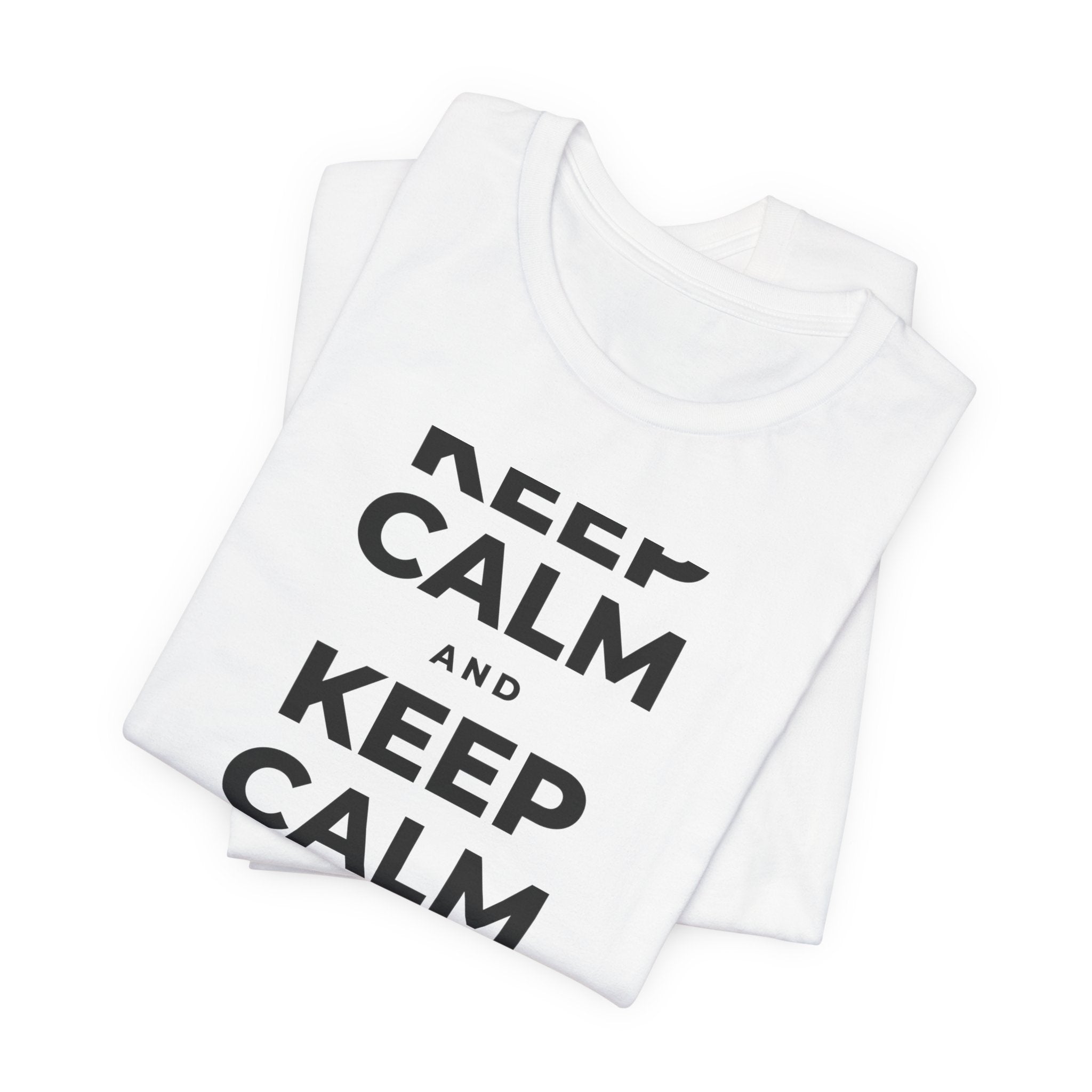 KEEP CALM AND TAKE A WALK T-Shirt (White–Asphalt)