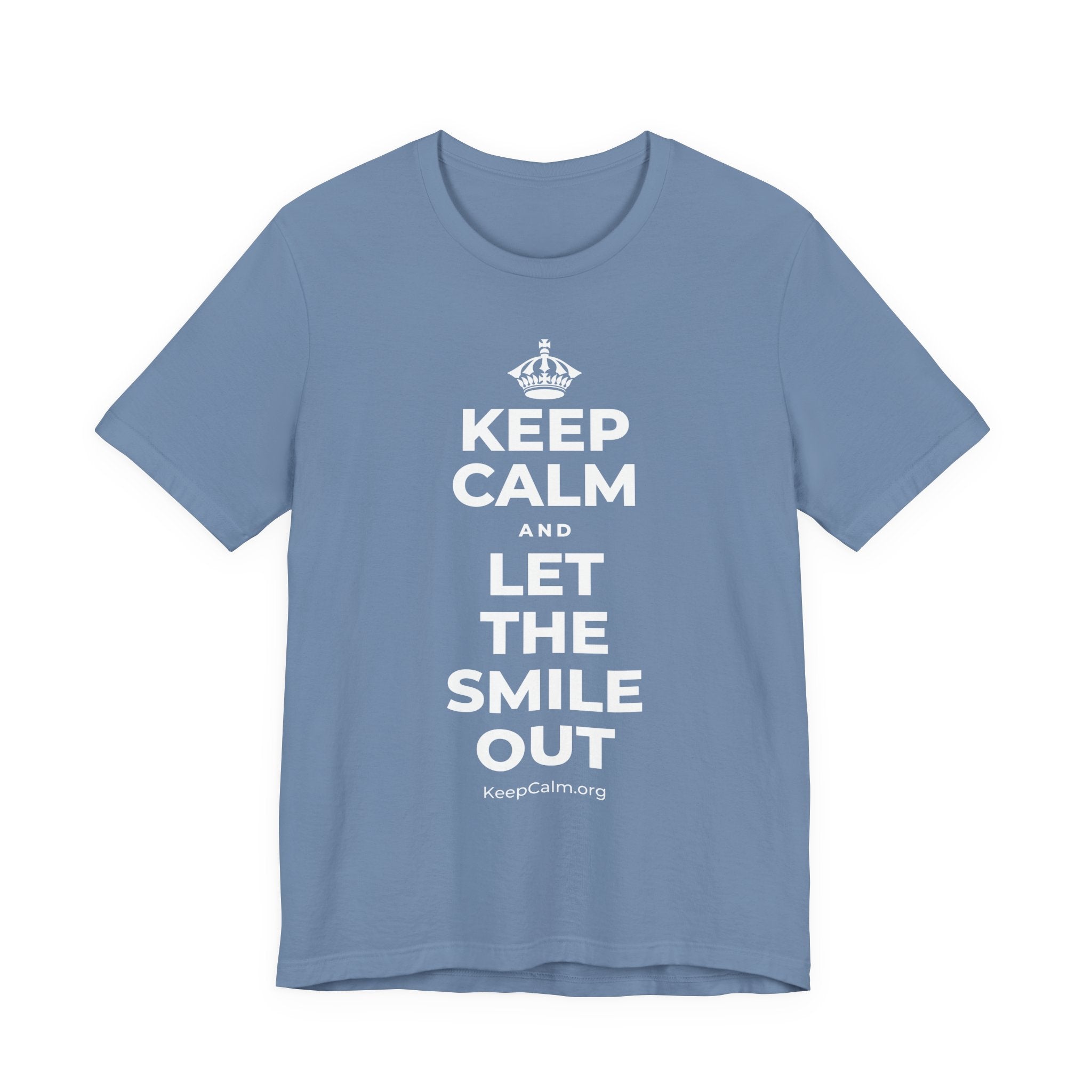 KEEP CALM AND LET THE SMILE OUT T-Shirt (Soft Cream–Heather Mauve)