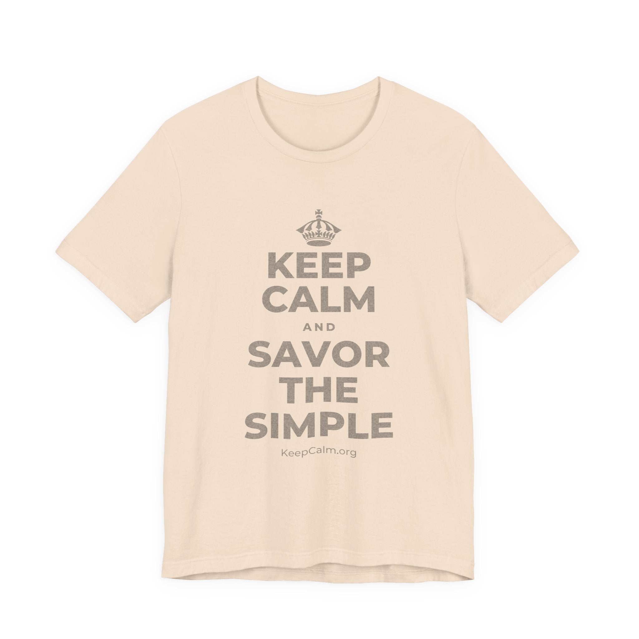KEEP CALM AND SAVOR THE SIMPLE T-Shirt (Soft Cream–Heather Mauve)