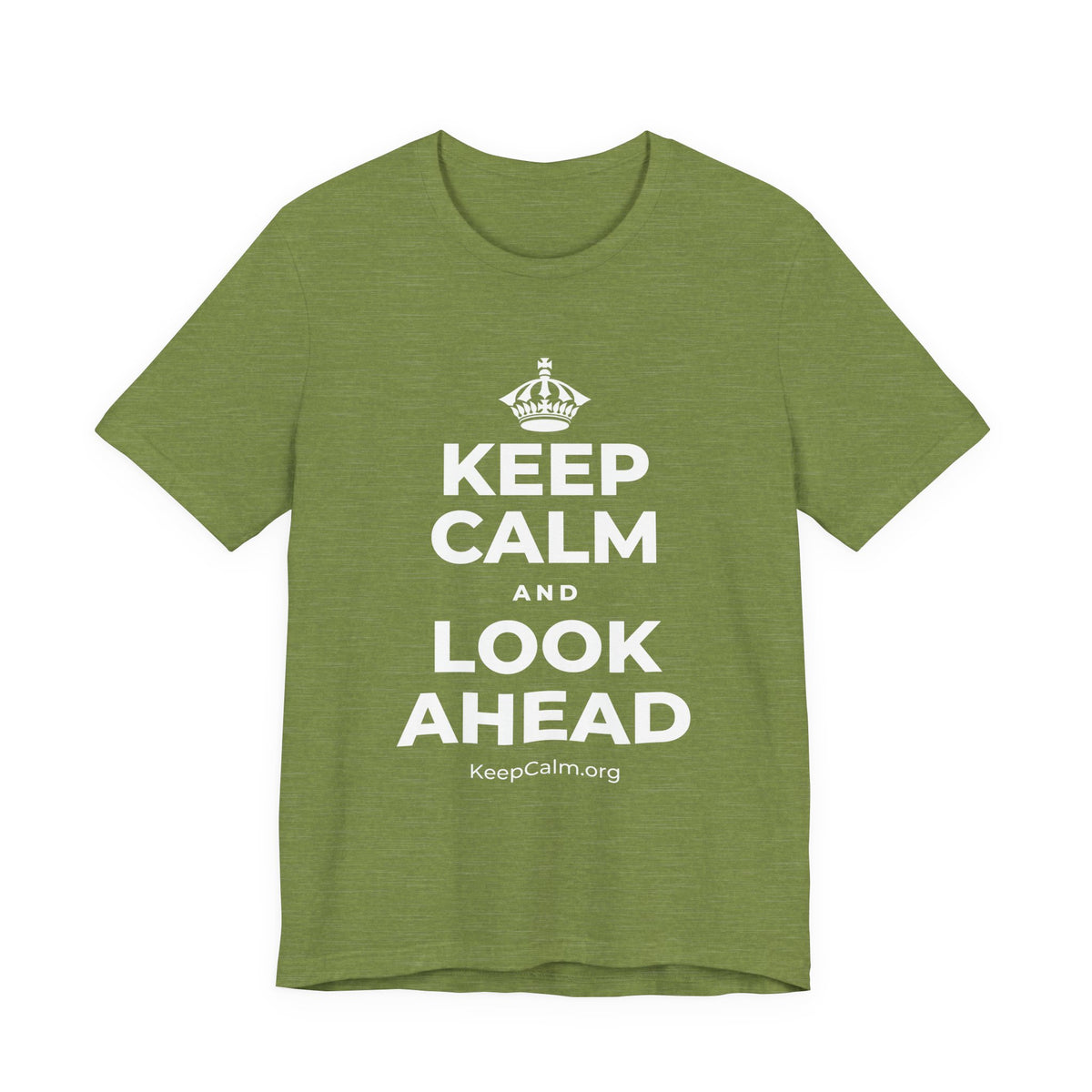 KEEP CALM AND LOOK AHEAD T-Shirt (Baby Blue–Silver)