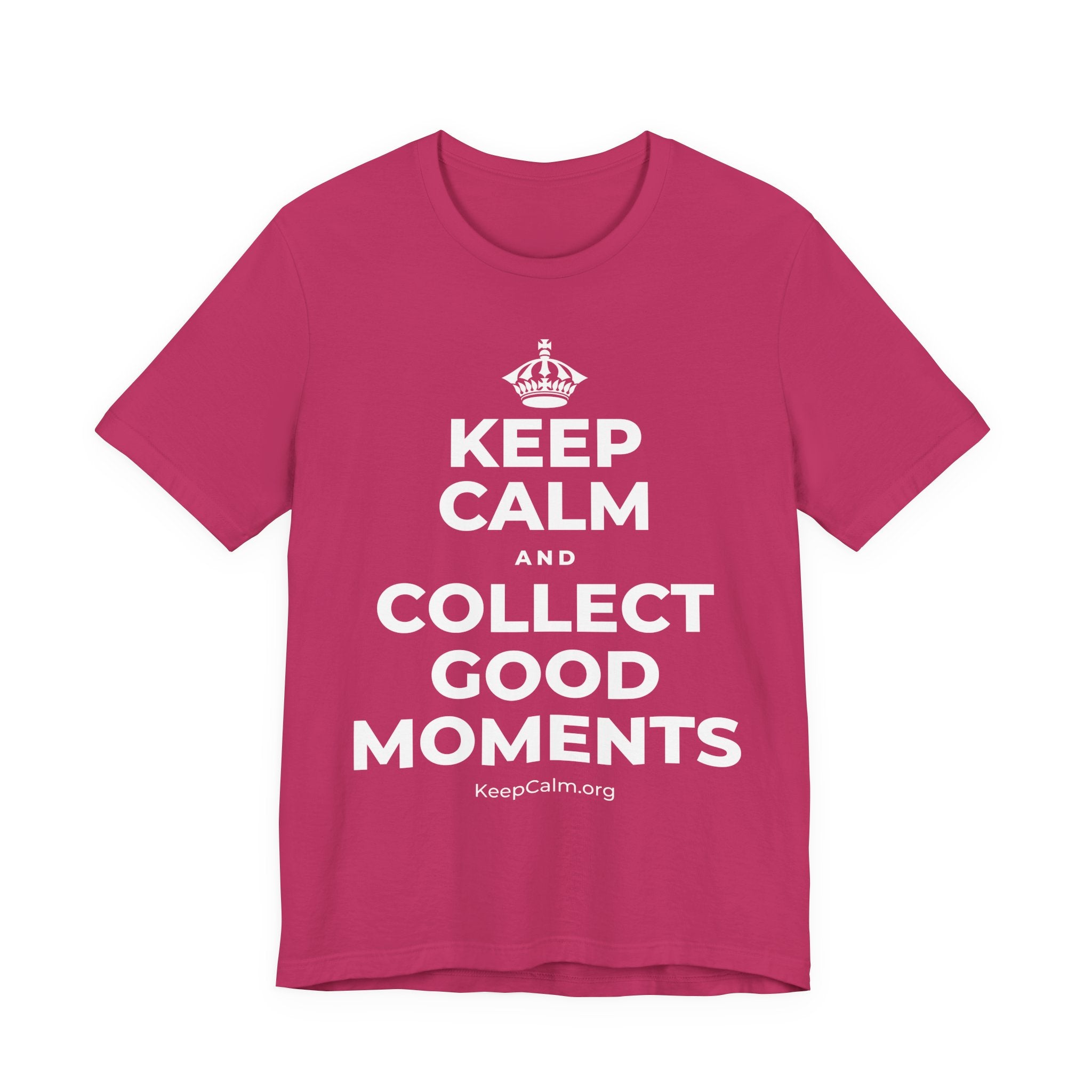 KEEP CALM AND COLLECT GOOD MOMENTS T-Shirt (Baby Blue–Silver)