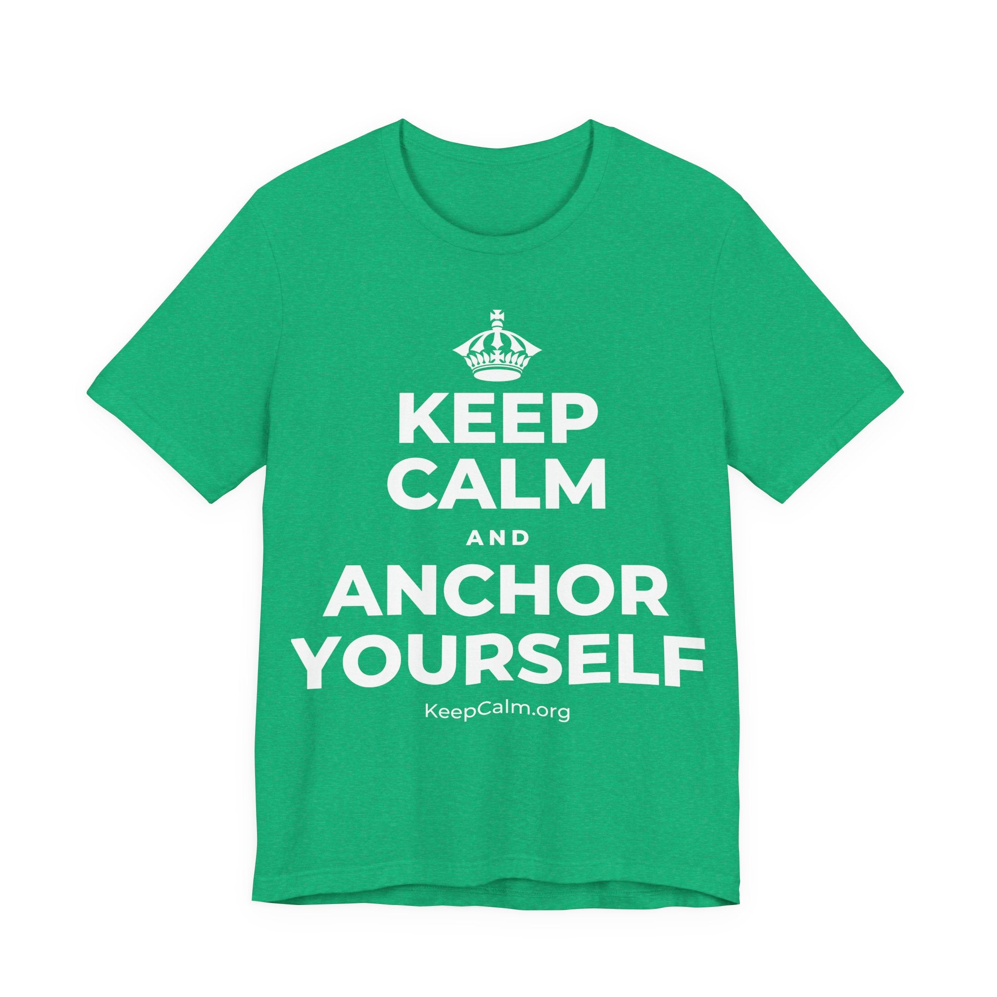 KEEP CALM AND ANCHOR YOURSELF T-Shirt (Baby Blue–Silver)