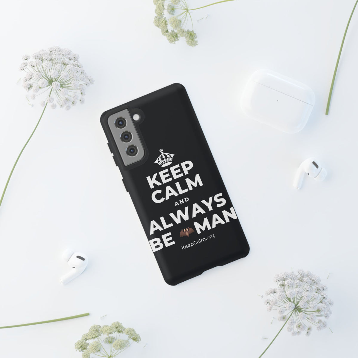 KEEP CALM AND ALWAYS BE 🦇MAN Phone Case (Dark)