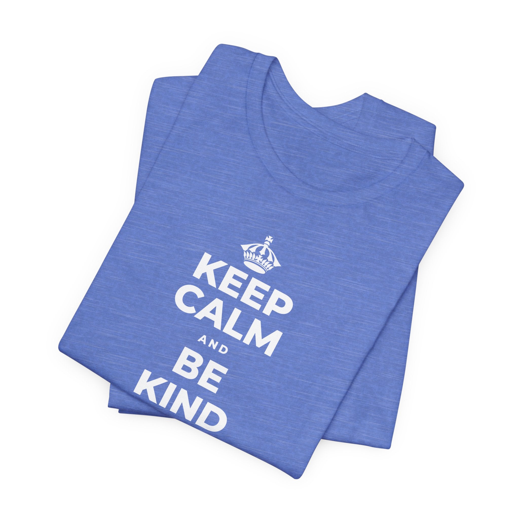 KEEP CALM AND BE KIND TO THE NEW KID T-Shirt (Soft Cream–Heather Mauve)