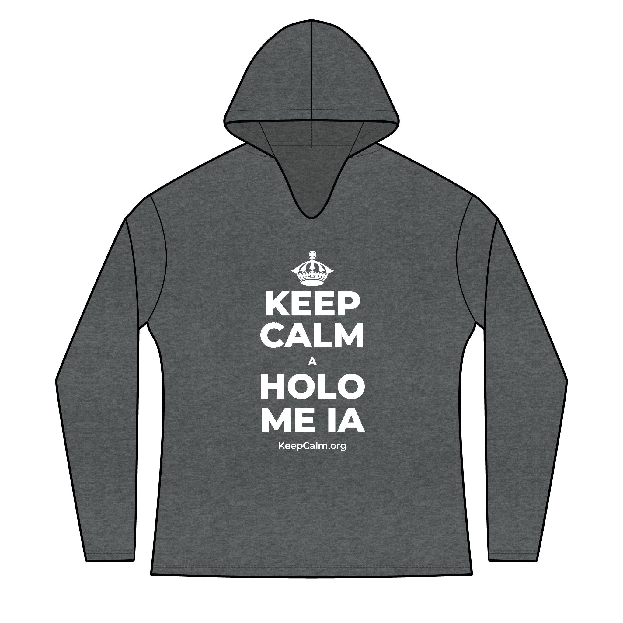 KEEP CALM A HOLO ME IA Women's Long Sleeve Hoodie