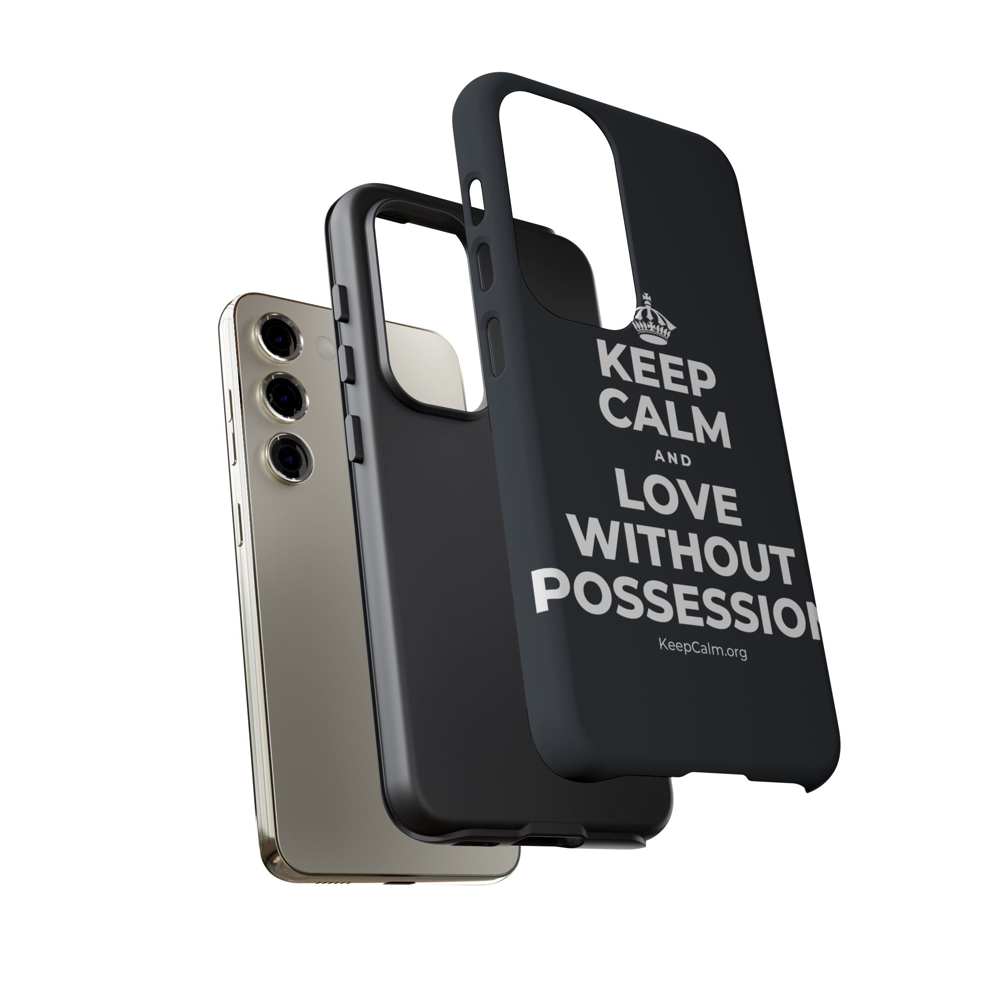 KEEP CALM AND LOVE WITHOUT POSSESSION Phone Case (Dark)