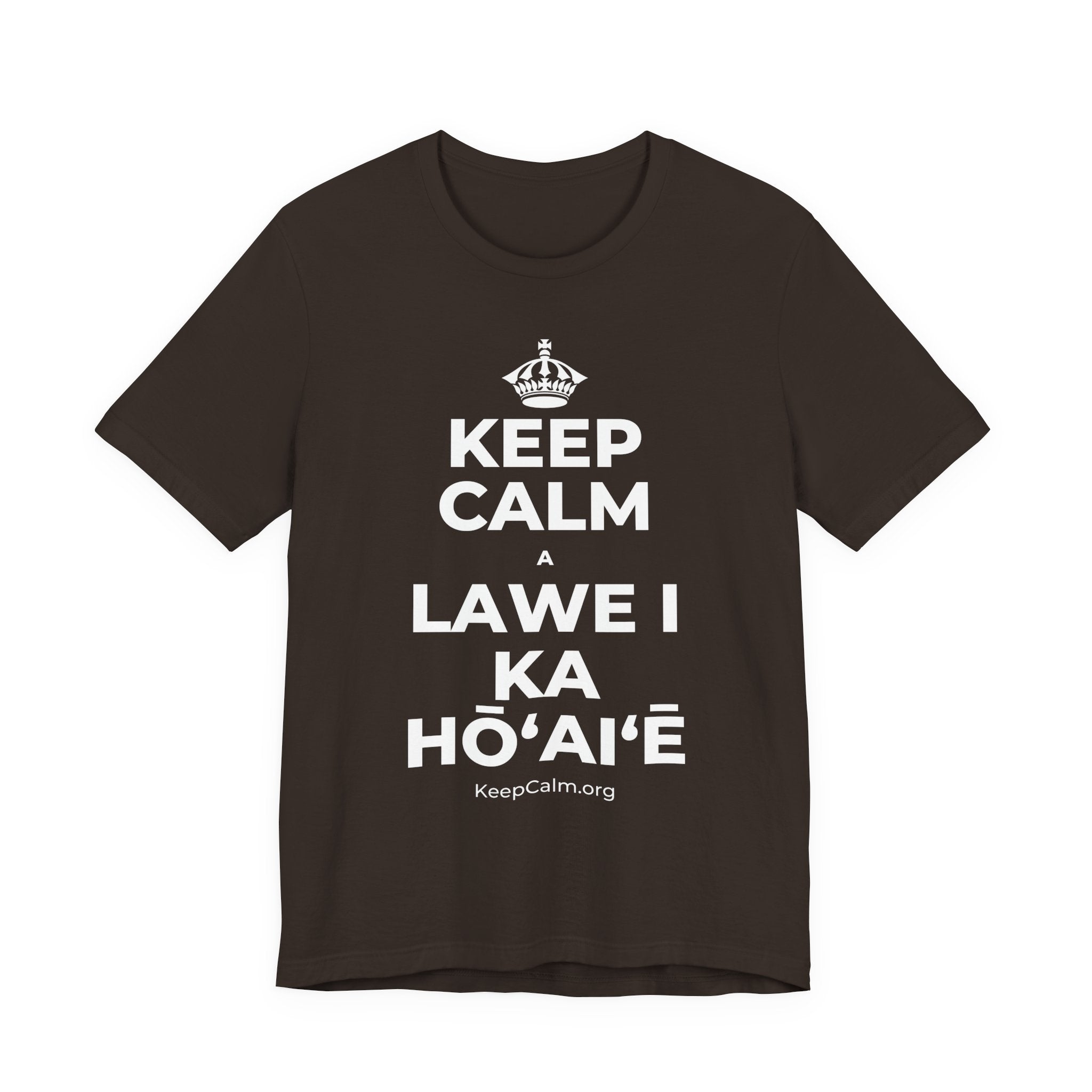 KEEP CALM A LAWE I KA HŌʻAIʻĒ T-Shirt (Soft Cream–Heather Mauve)