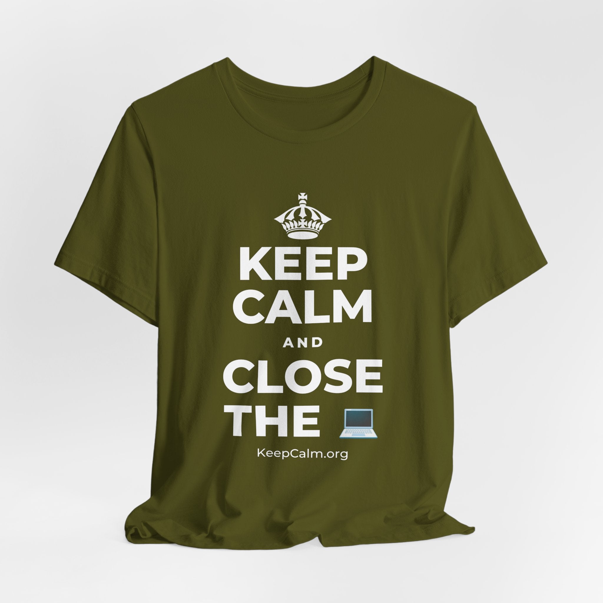 KEEP CALM AND CLOSE THE 💻 T-Shirt (Baby Blue–Silver)