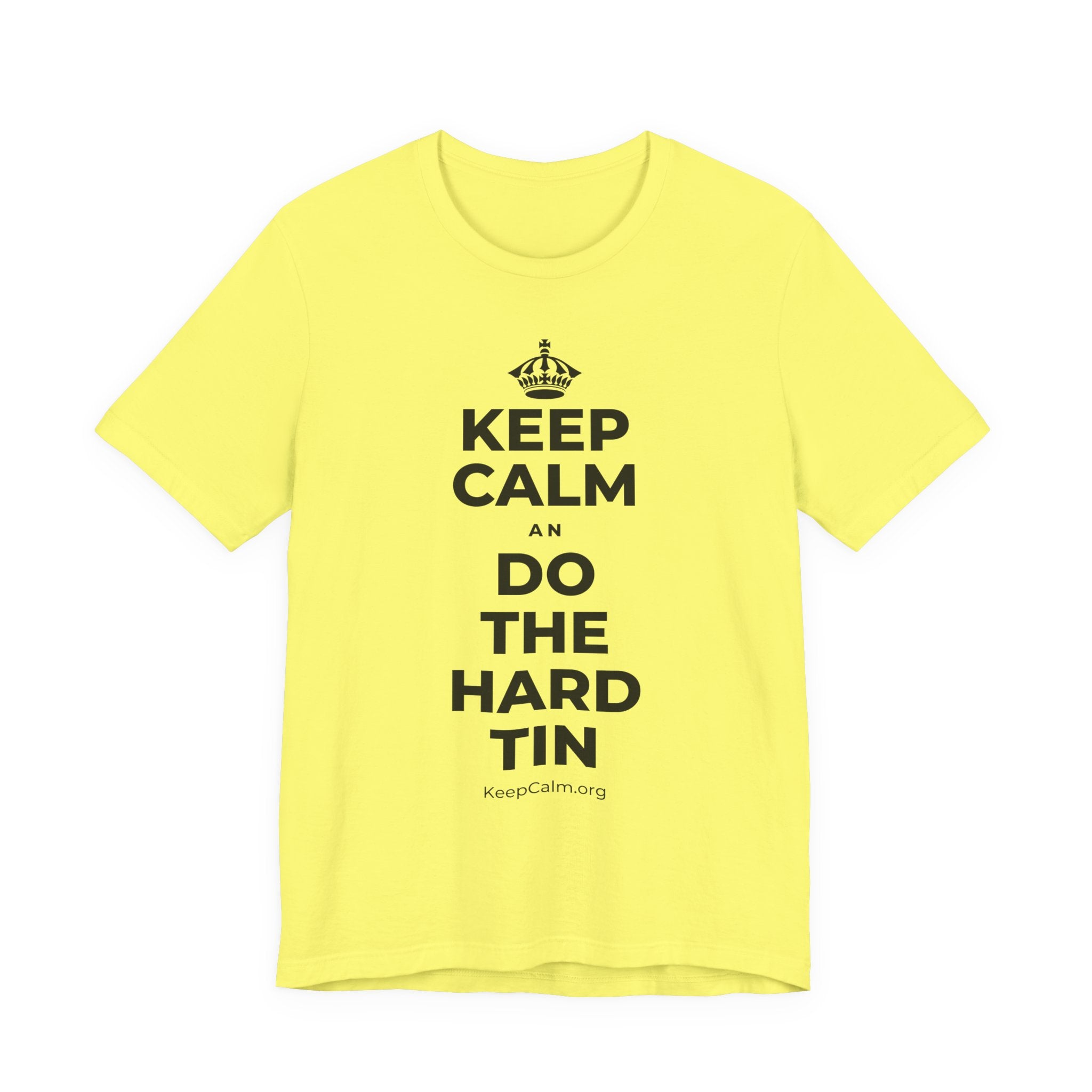 KEEP CALM AN DO THE HARD TIN T-Shirt (Soft Cream–Heather Mauve)