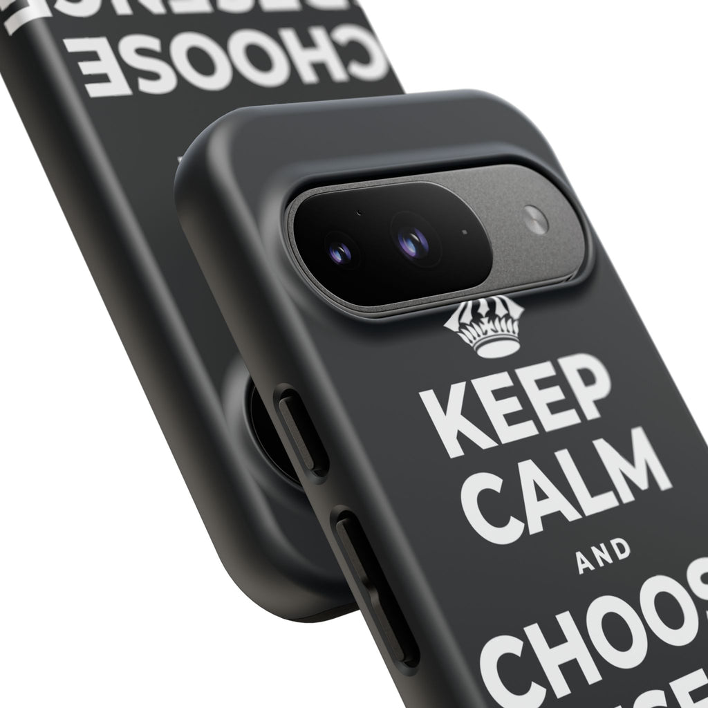 KEEP CALM AND CHOOSE PRESENCE OVER PRESENTS Phone Case (Dark)