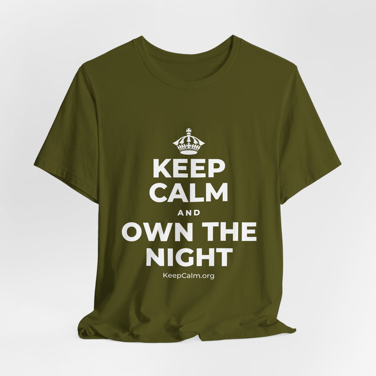KEEP CALM AND OWN THE NIGHT T-Shirt (Baby Blue–Silver)