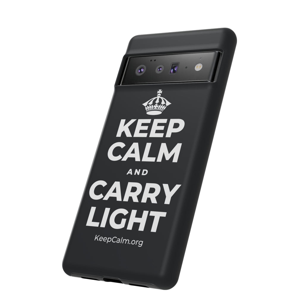 KEEP CALM AND CARRY LIGHT Phone Case (Dark)