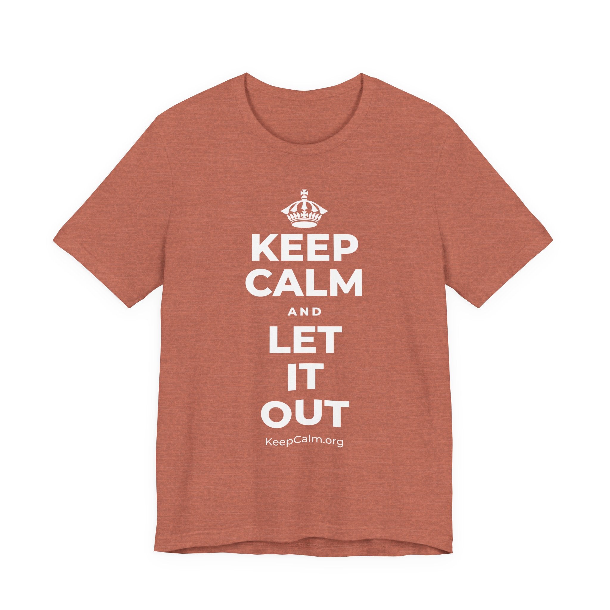 KEEP CALM AND LET IT OUT T-Shirt (Soft Cream–Heather Mauve)