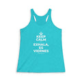 KEEP CALM Y EXHALA, ES VIERNES Women's Racerback Tank