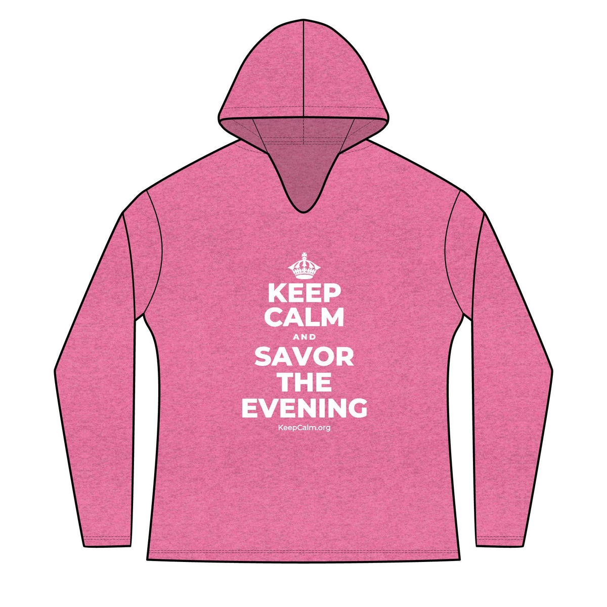 KEEP CALM AND SAVOR THE EVENING Women's Long Sleeve Hoodie