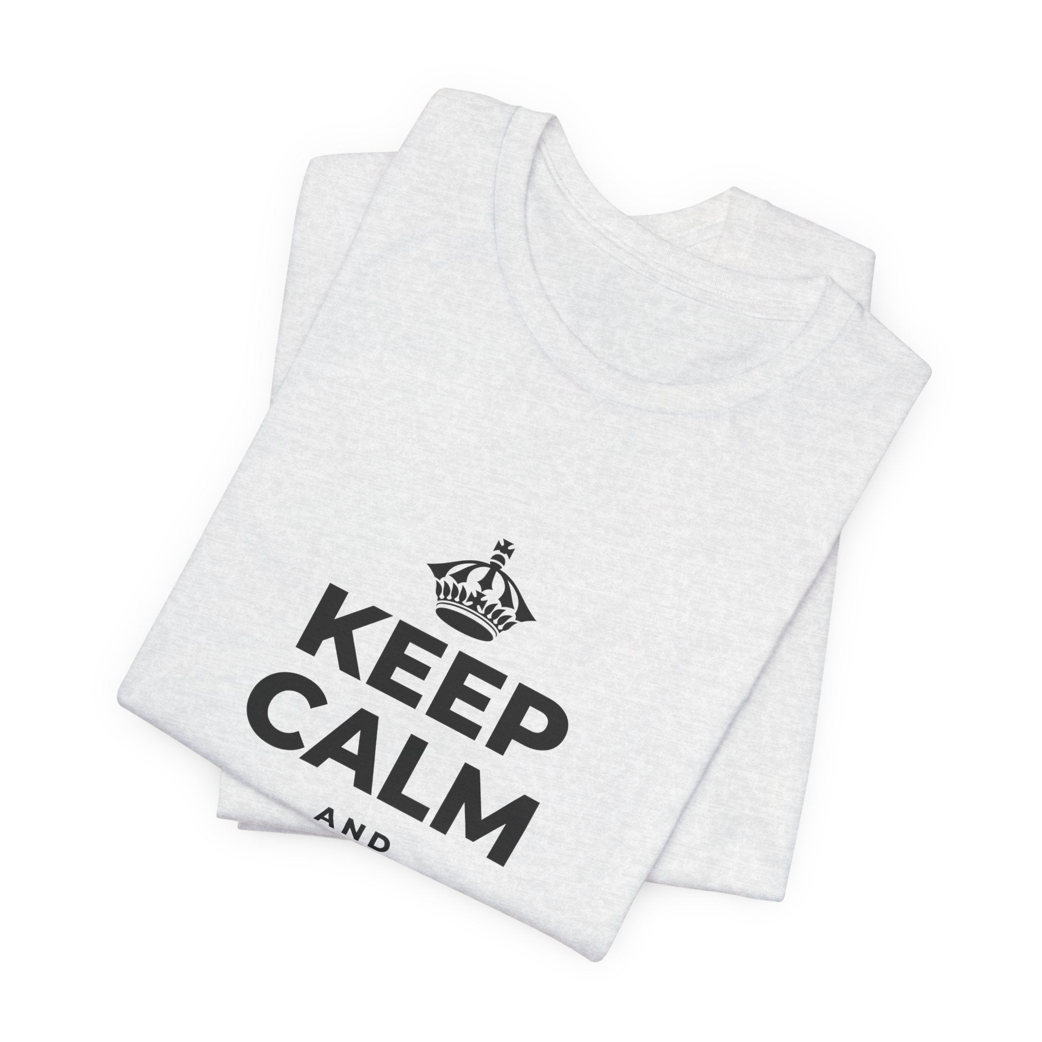 KEEP CALM AND LOVE OUT LOUD T-Shirt (Soft Cream–Heather Mauve)