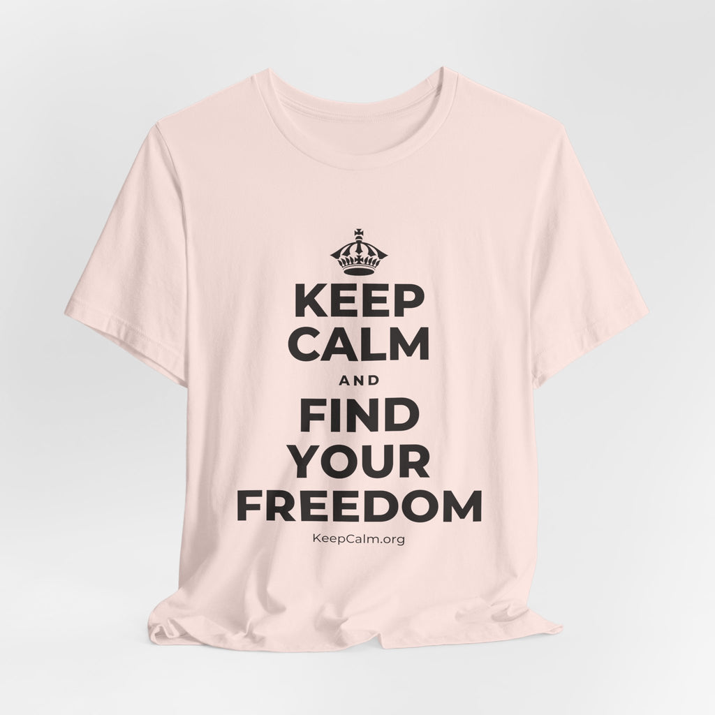 KEEP CALM AND FIND YOUR FREEDOM T-Shirt (Soft Cream–Heather Mauve)