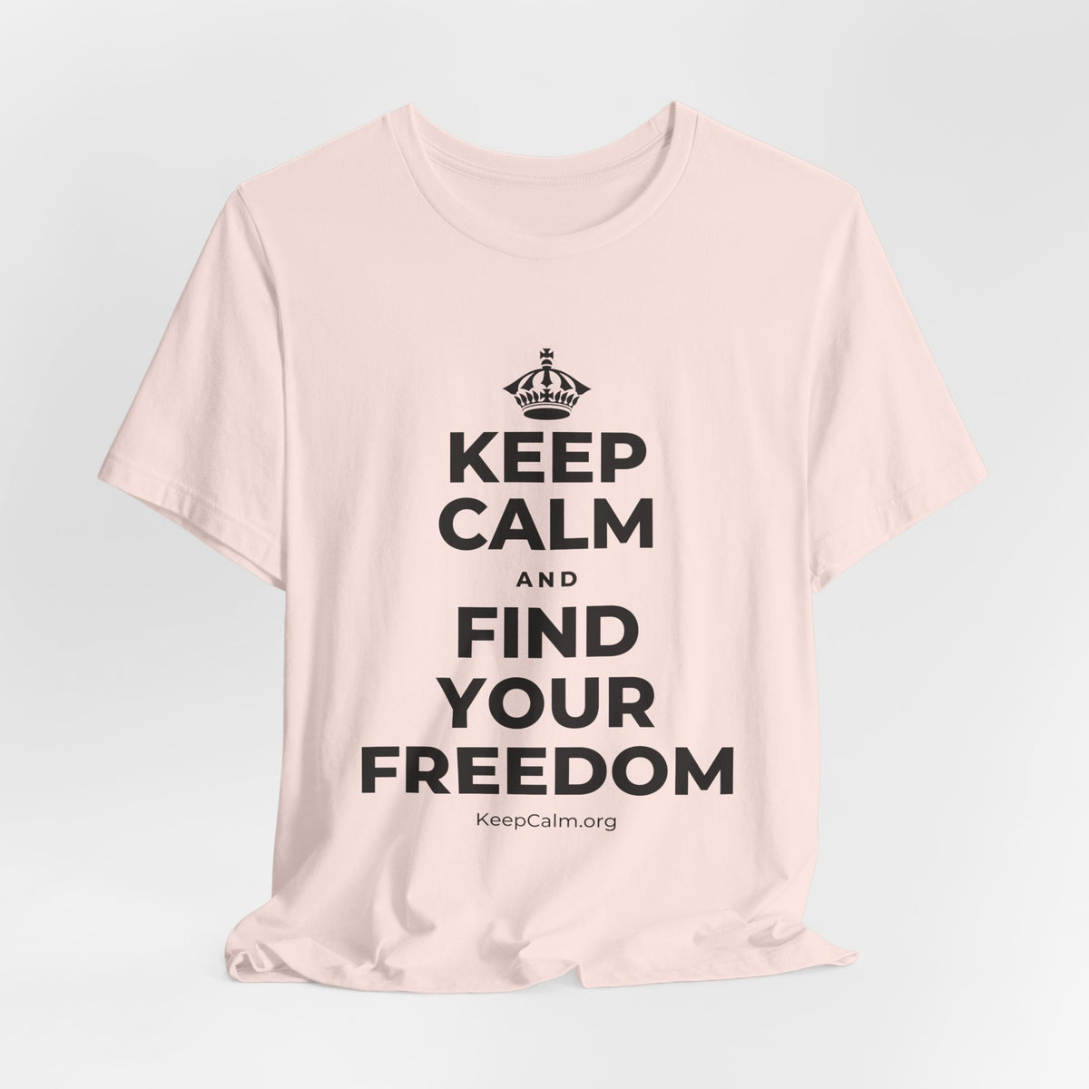 KEEP CALM AND FIND YOUR FREEDOM T-Shirt (Soft Cream–Heather Mauve)