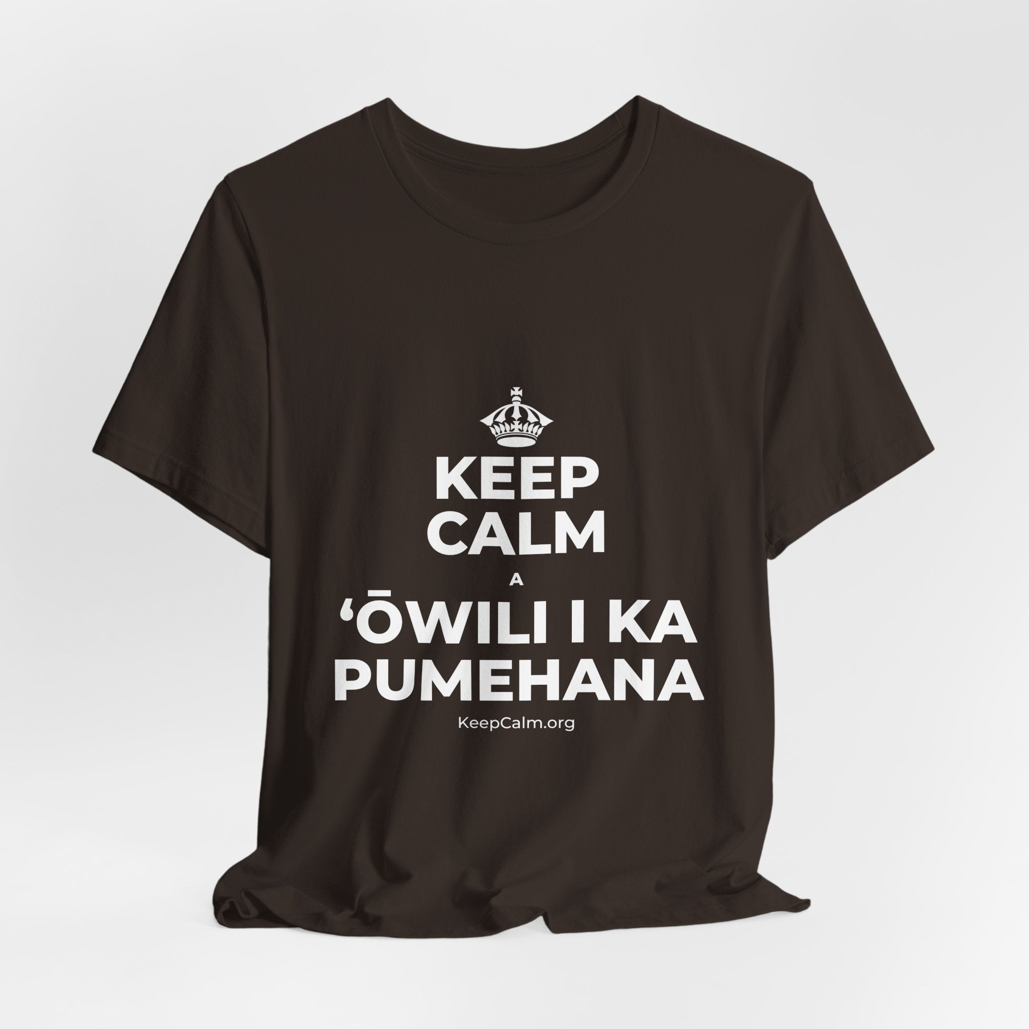 KEEP CALM A ʻŌWILI I KA PUMEHANA T-Shirt (Soft Cream–Heather Mauve)